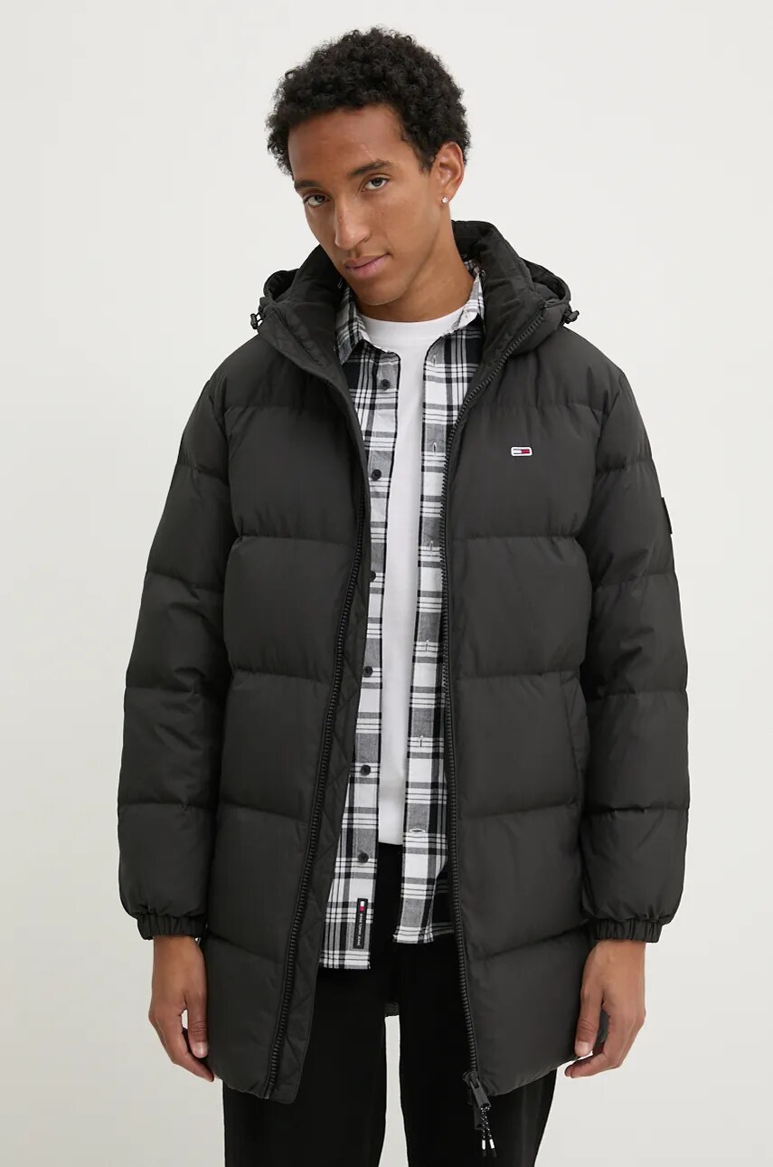 Tommy Jeans geaca de puf barbati, culoarea negru, de iarna, DM0DM20466