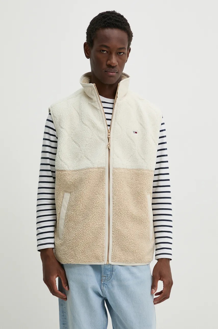 Αμάνικο μπουφάν Tommy Jeans χρώμα: μπεζ, DM0DM19628 φωτογραφία