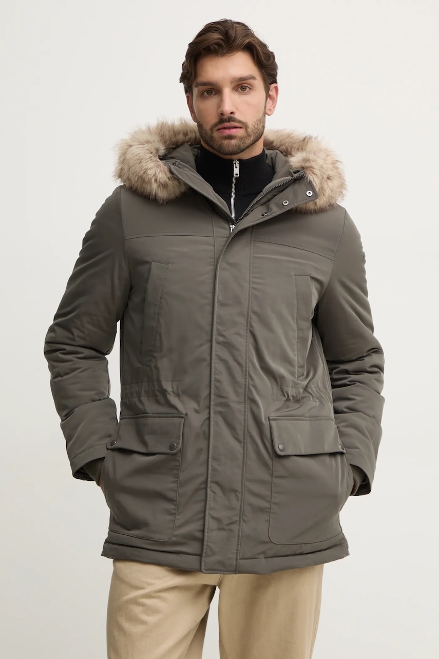 Geox geaca barbati, culoarea verde, de iarna, M4628F-T3148-F3269