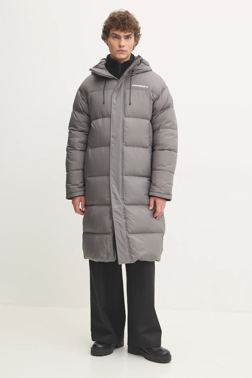 Converse geacă de puf bărbați, culoarea gri, de iarnă, 10026916-A01