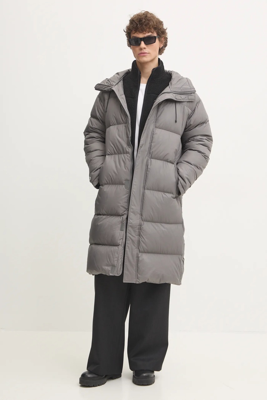 Μπουφάν με επένδυση από πούπουλα Converse ανδρικό, χρώμα: γκρι, 10026916-A01 φωτογραφία