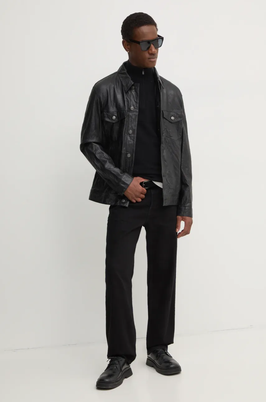 Кожаная куртка ZADIG&VOLTAIRE мужская цвет чёрный переходная RMOW00040 Кожаная куртка ZADIG&VOLTAIRE мужская цвет чёрный переходная RMOW00040