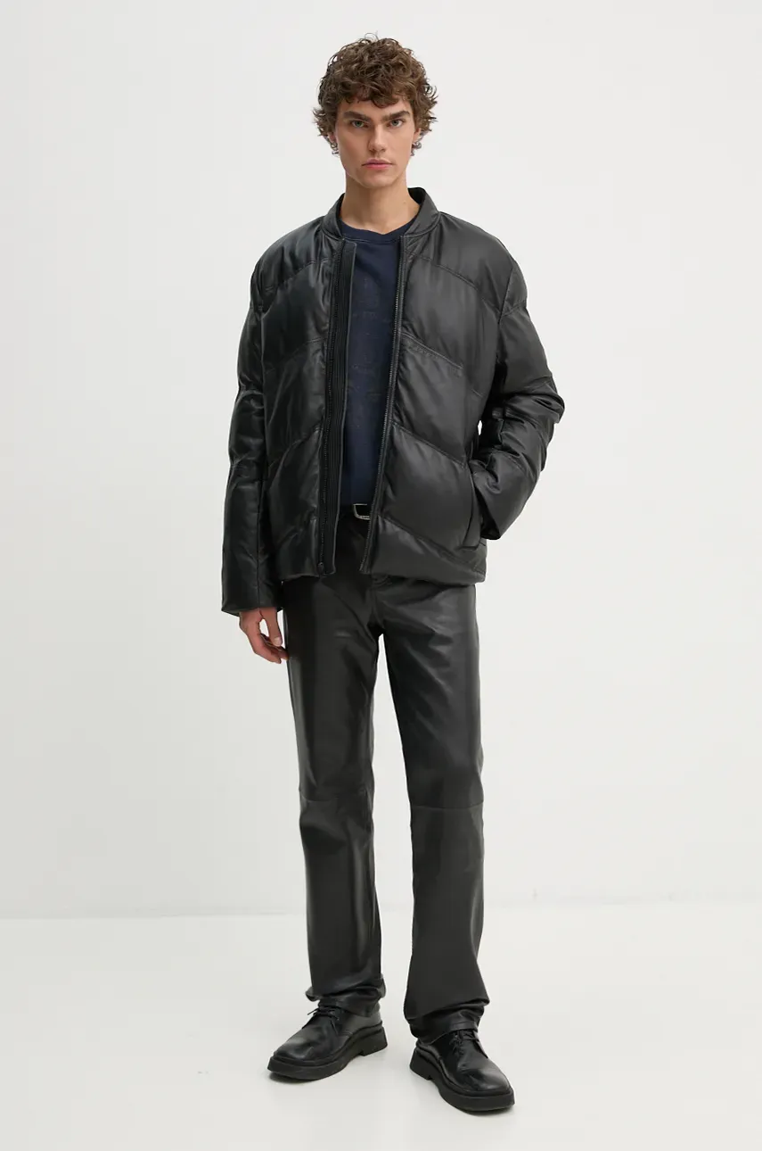 Кожаная куртка ZADIG&VOLTAIRE мужская цвет чёрный зимняя oversize RMOW00110 Кожаная куртка ZADIG&VOLTAIRE мужская цвет чёрный зимняя oversize RMOW00110