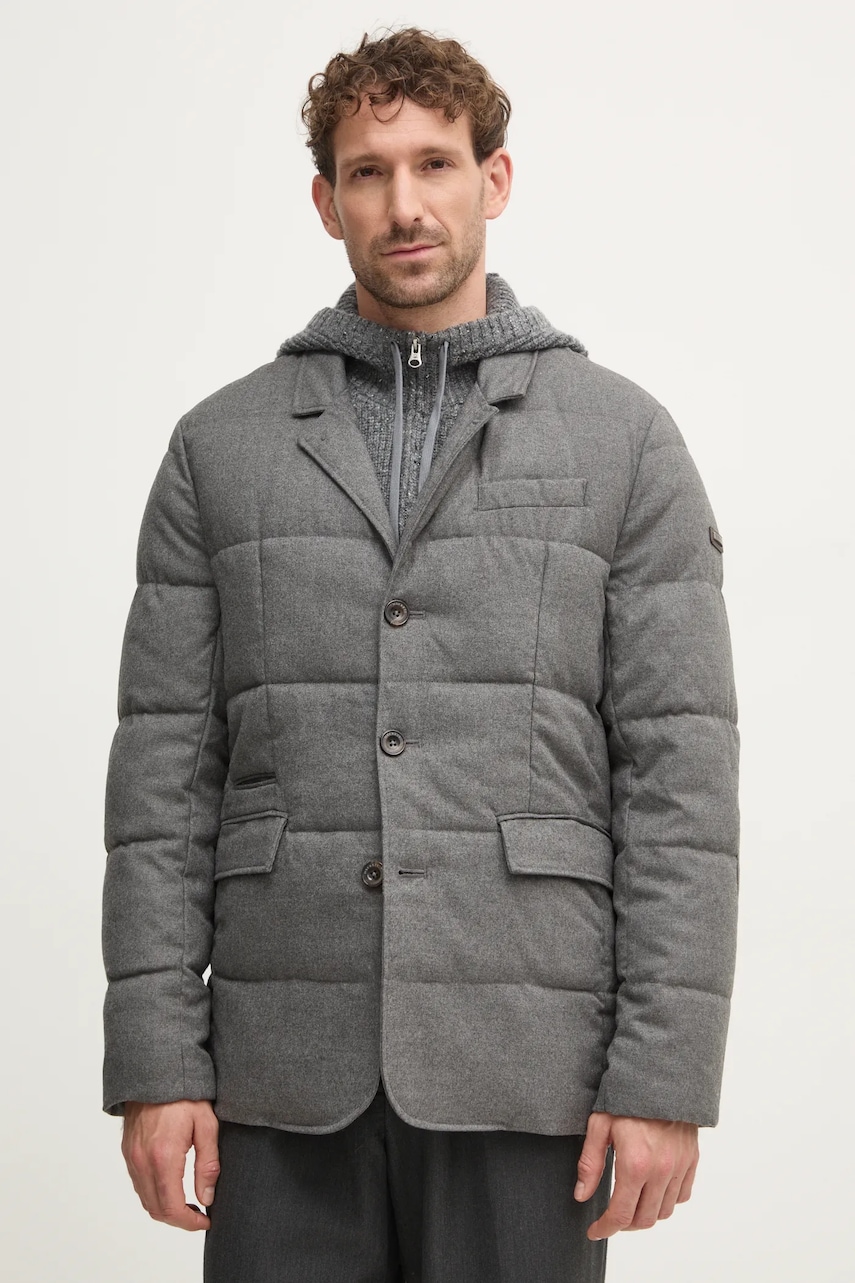 Hackett London geaca barbati, culoarea gri, de iarna, HM403211 Hackett London geaca barbati, culoarea gri, de iarna, HM403211