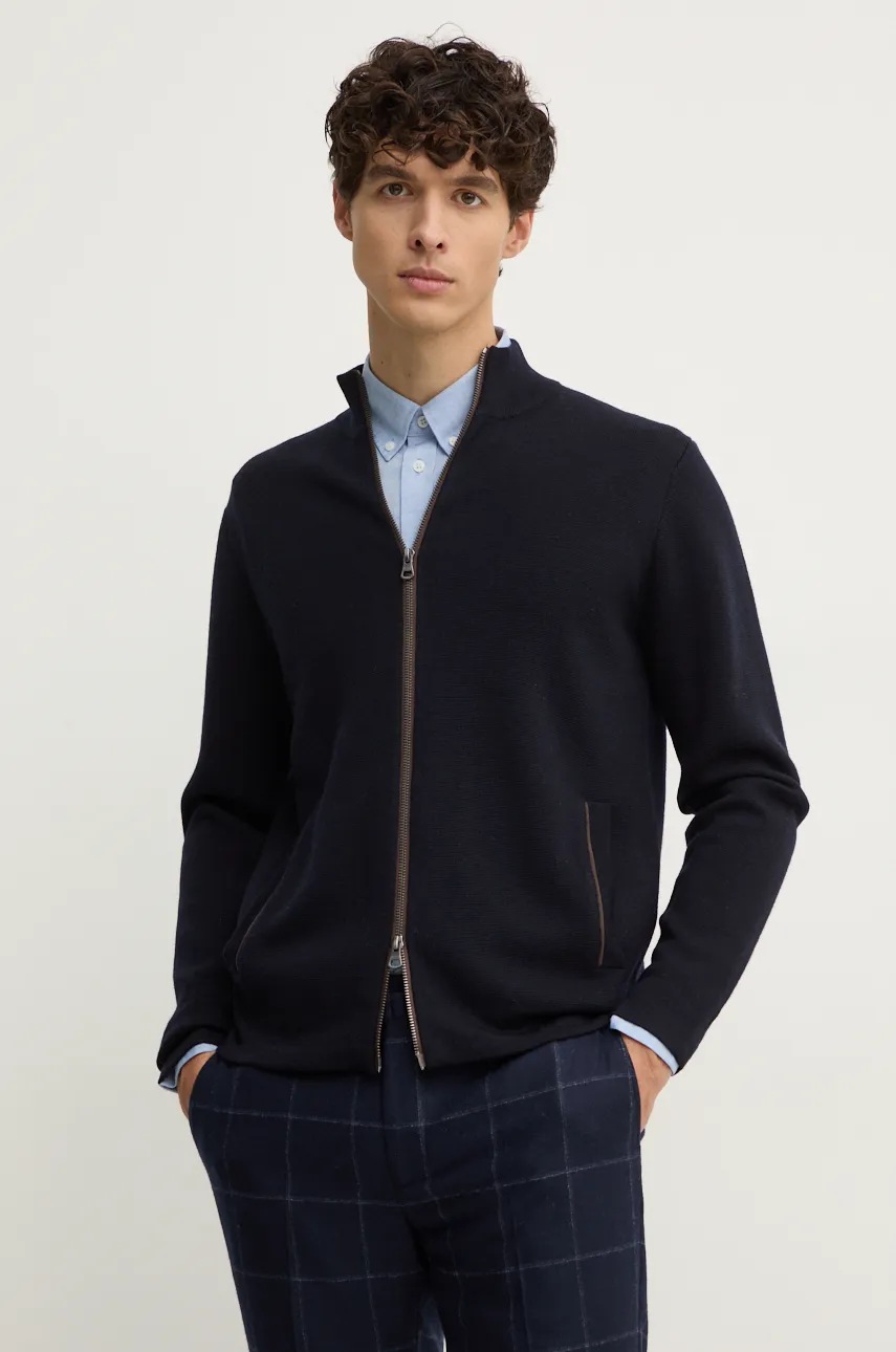

Вълнена жилетка Hackett London в тъмносиньо HM703250, Тъмносин