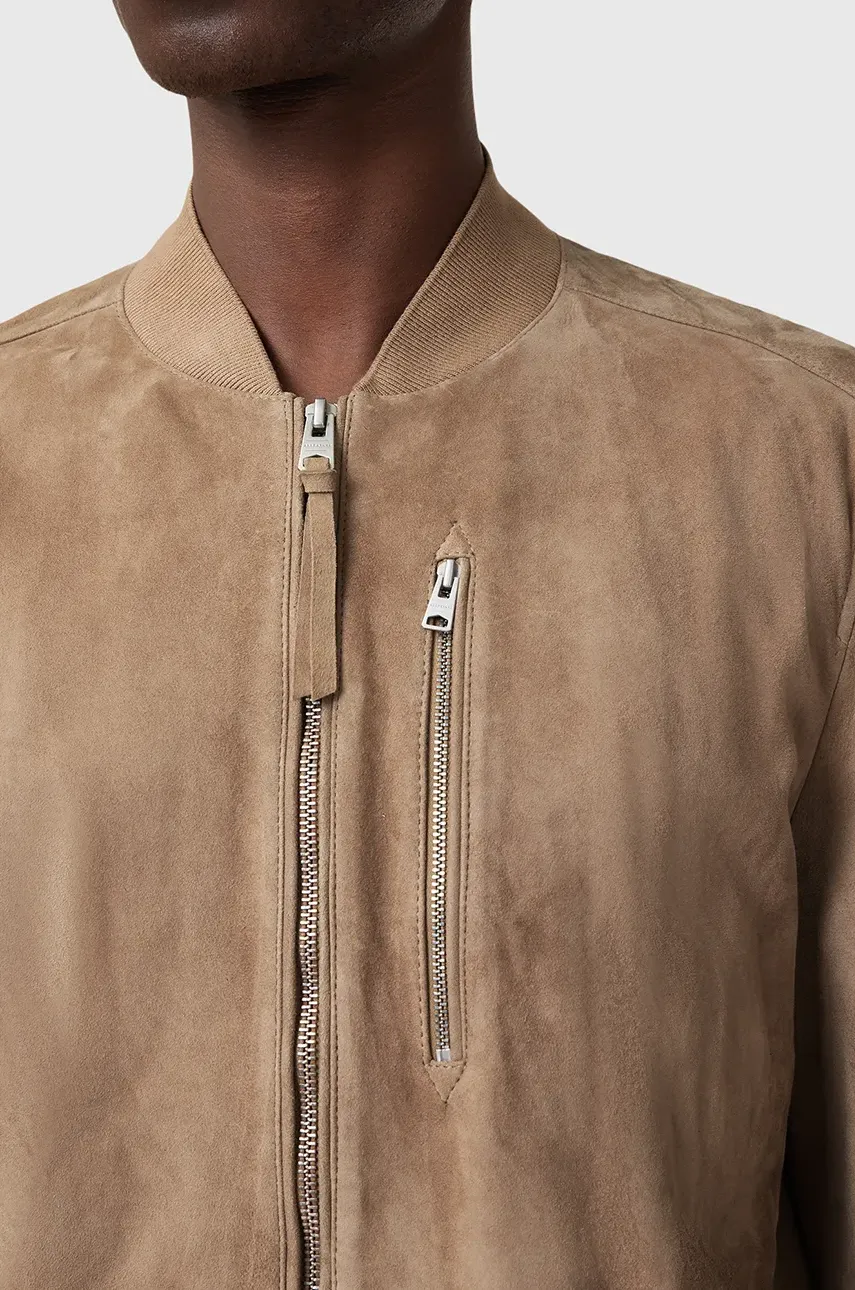 Замшевая куртка AllSaints KEMBLE мужская цвет бежевый переходная M067LB Замшевая куртка AllSaints KEMBLE мужская цвет бежевый переходная M067LB
