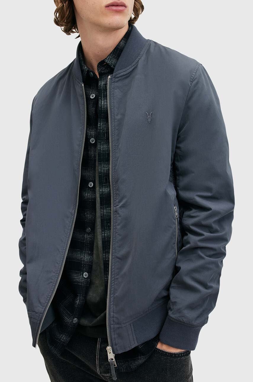 Μπουφάν bomber AllSaints BASSETT ανδρικά, χρώμα: ναυτικό μπλε, M077OB φωτογραφία