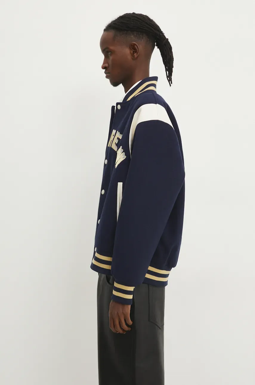 Куртка-бомбер ICECREAM Drippy Varsity Jacket мужской цвет синий переходная oversize IC24301 Куртка-бомбер ICECREAM Drippy Varsity Jacket мужской цвет синий переходная oversize IC24301