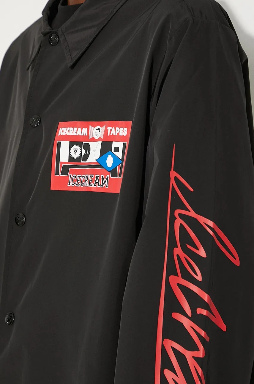 Μπουφάν ICECREAM Ictv Coach Jacket χρώμα: μαύρο, IC24305 φωτογραφία