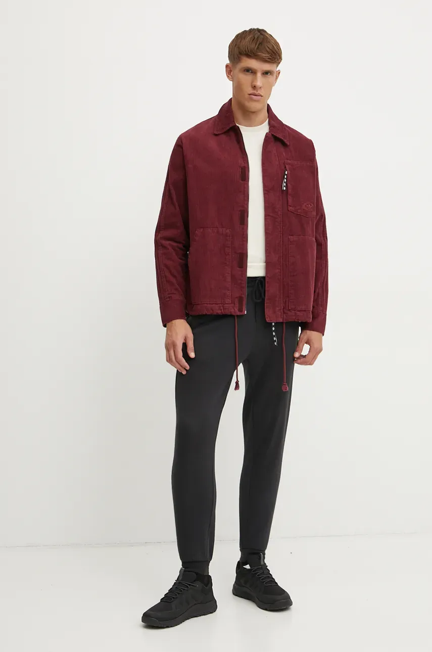 Вельветовая куртка adidas Originals цвет бордовый переходная JN1265 Вельветовая куртка adidas Originals цвет бордовый переходная JN1265