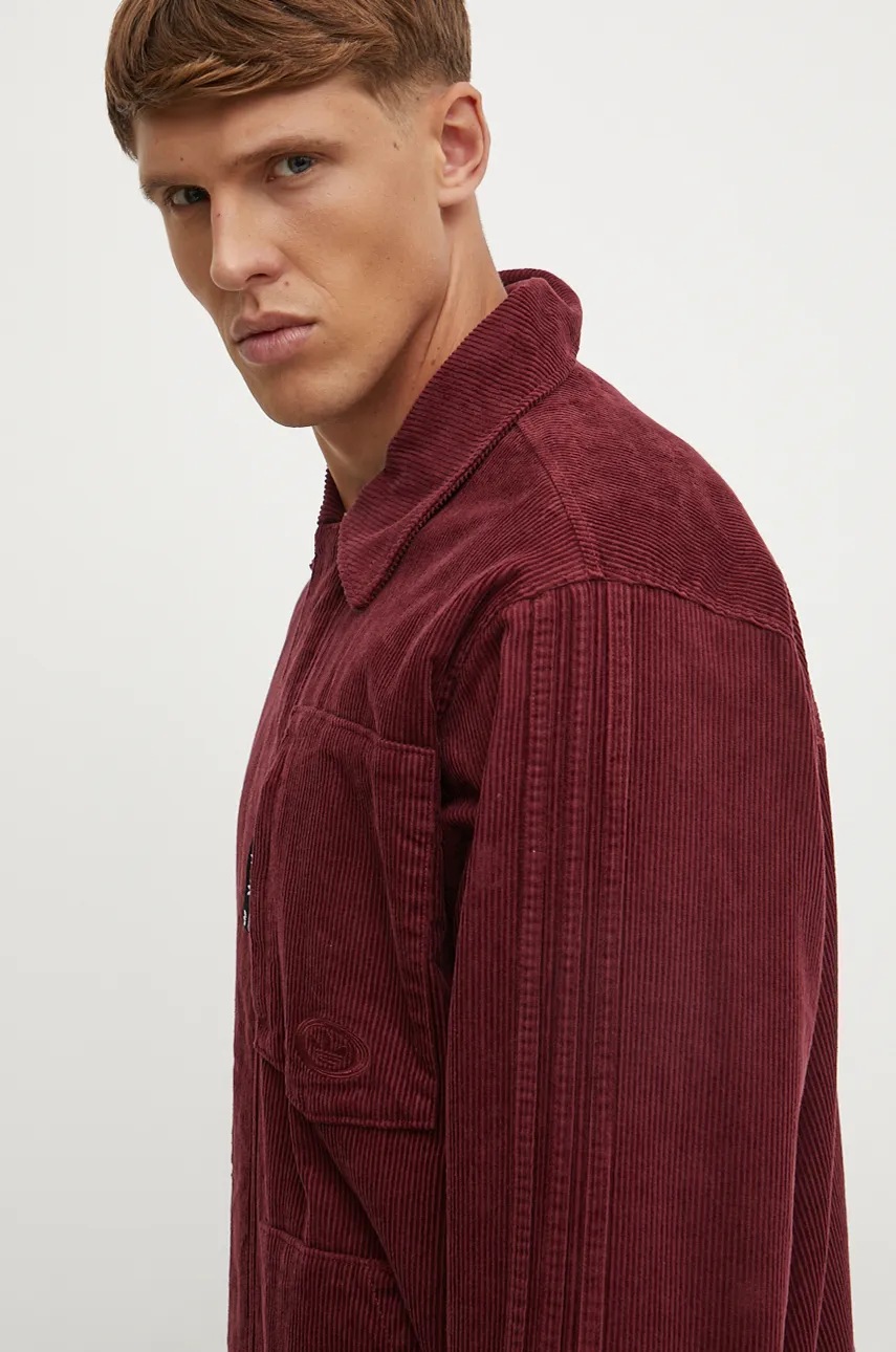 Вельветова куртка adidas Originals колір бордовий перехідна JN1265 