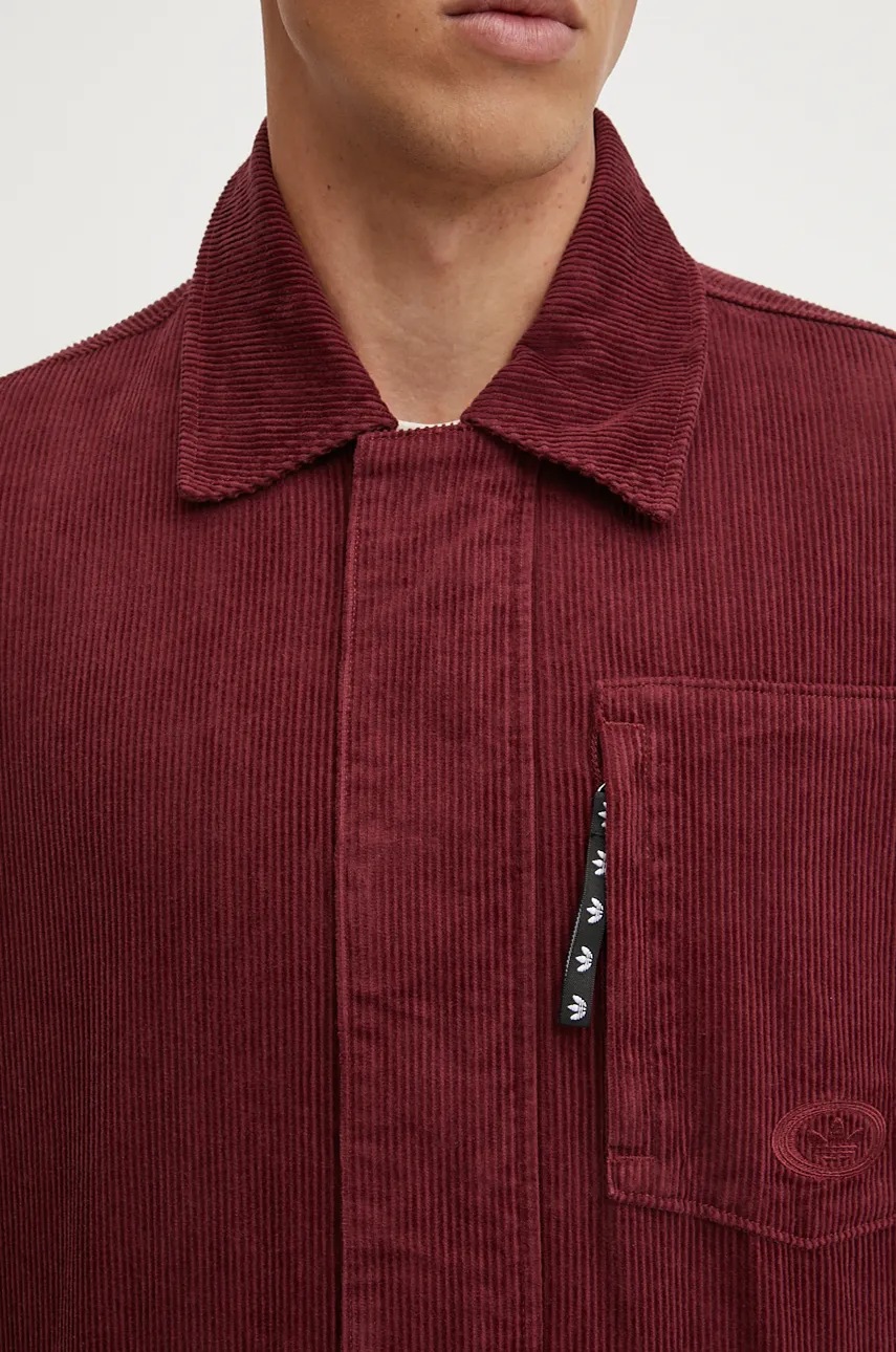 Вельветова куртка adidas Originals колір бордовий перехідна JN1265 