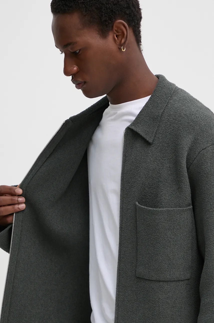 Μπουφάν Nanushka BELMER χρώμα: γκρι, NM24PFSW00194 φωτογραφία