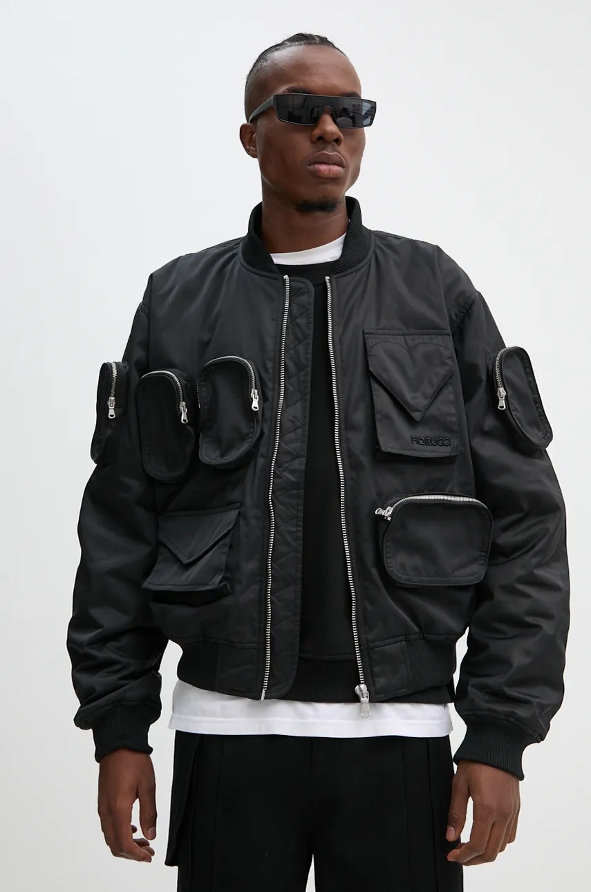 Fiorucci geaca bomber barbati, culoarea negru, de tranzitie, U01FPOJA165NY01BK01 Fiorucci geaca bomber barbati, culoarea negru, de tranzitie, U01FPOJA165NY01BK01