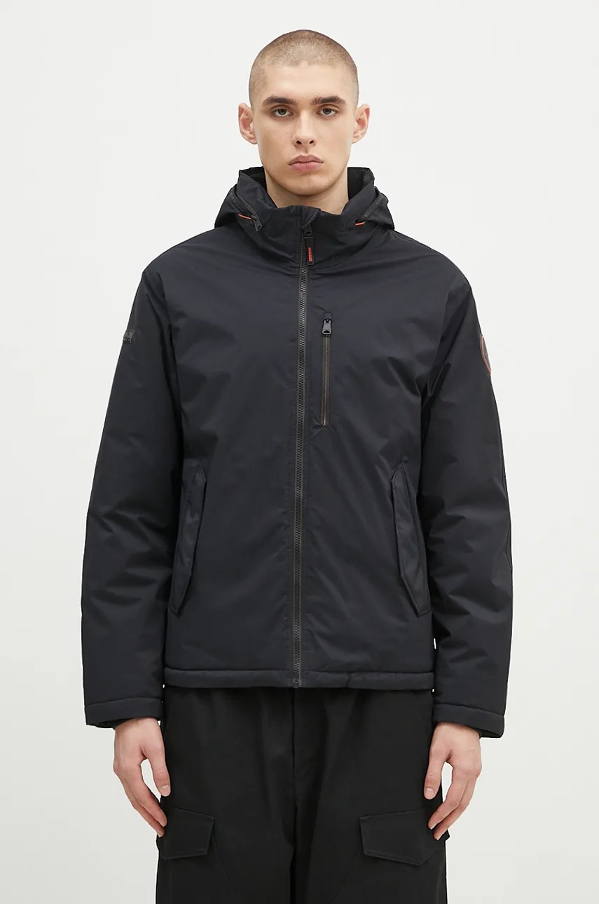 Napapijri geacă 20-22 Jacket bărbați, culoarea negru, de tranziție, NP0A4I1Z0411