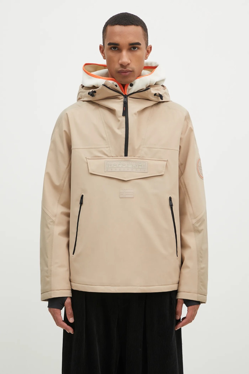 Napapijri geaca Rainforest Tech barbati, culoarea bej, de iarna, NP0A4I9CN1I1