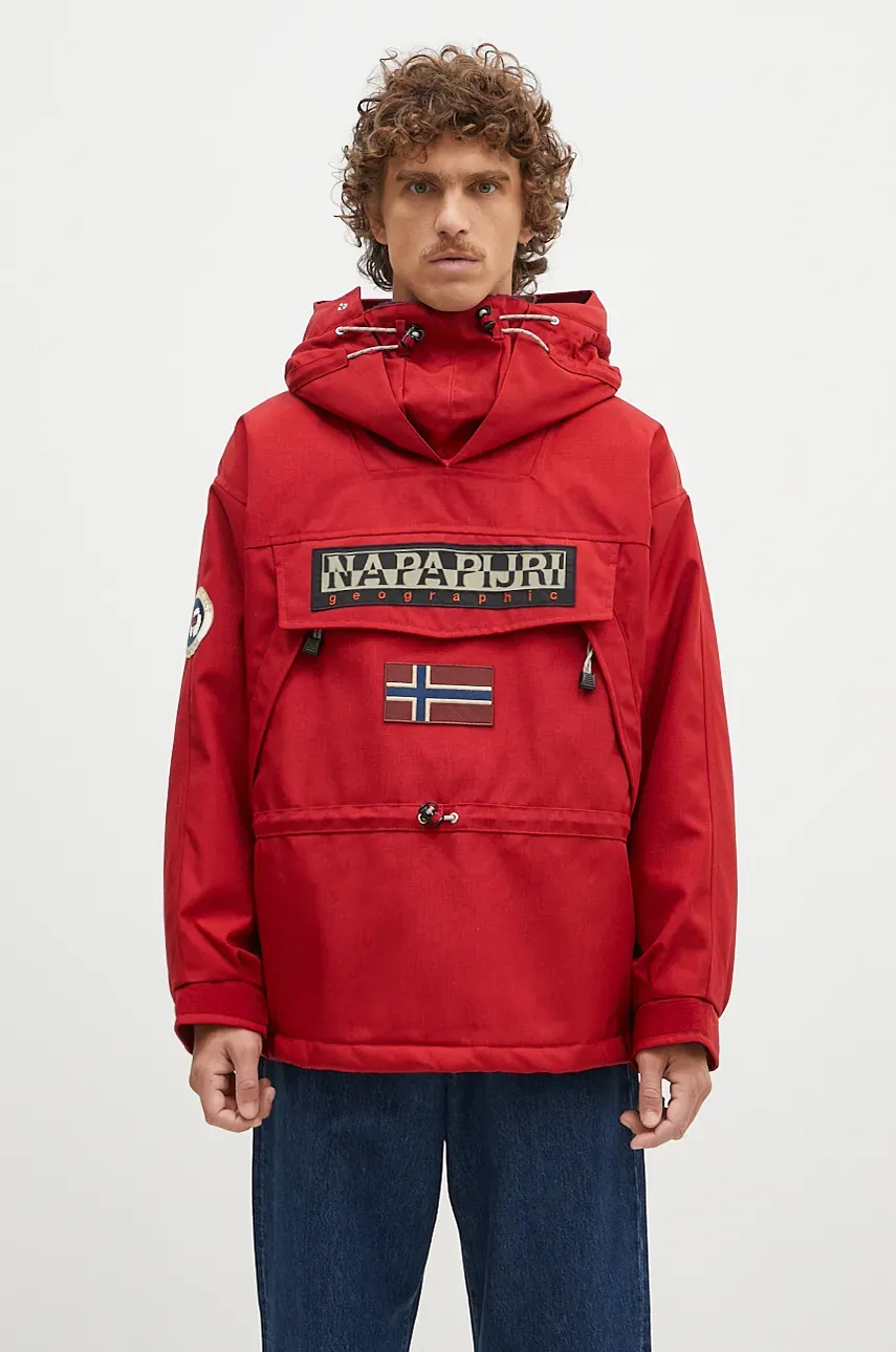 Bunda Napapijri Skidoo 1990 pánská, červená barva, zimní, NP0A4IK5R1D1