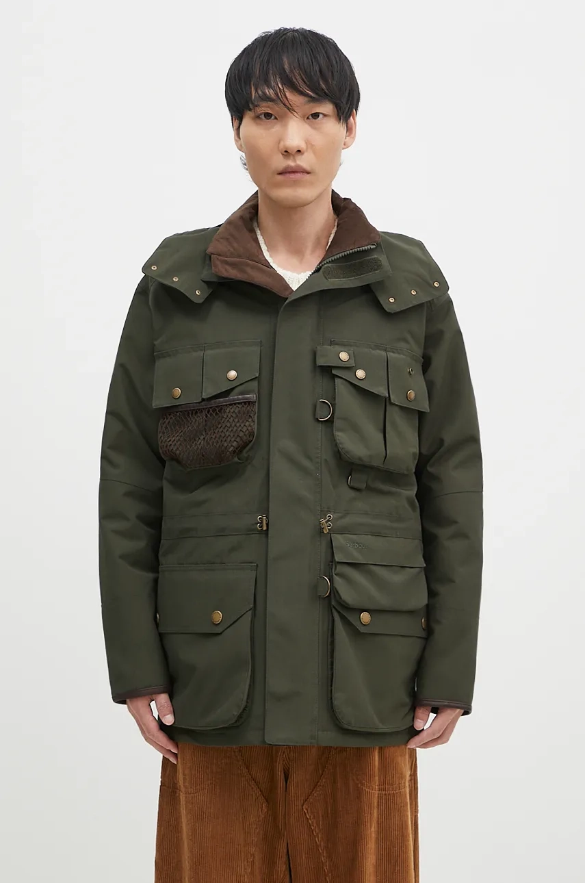 Barbour geaca Heritage Dryfly barbati, culoarea verde, de tranzitie, MWB1117