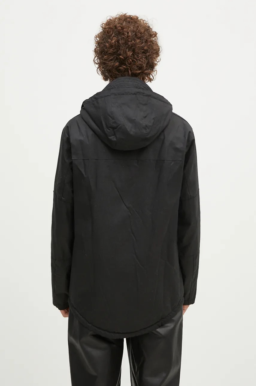 Barbour rövid kabát Re-Engineered Durham Wax Jacket férfi, fekete, átmeneti, oversize, MWX2332 termék 2. képe