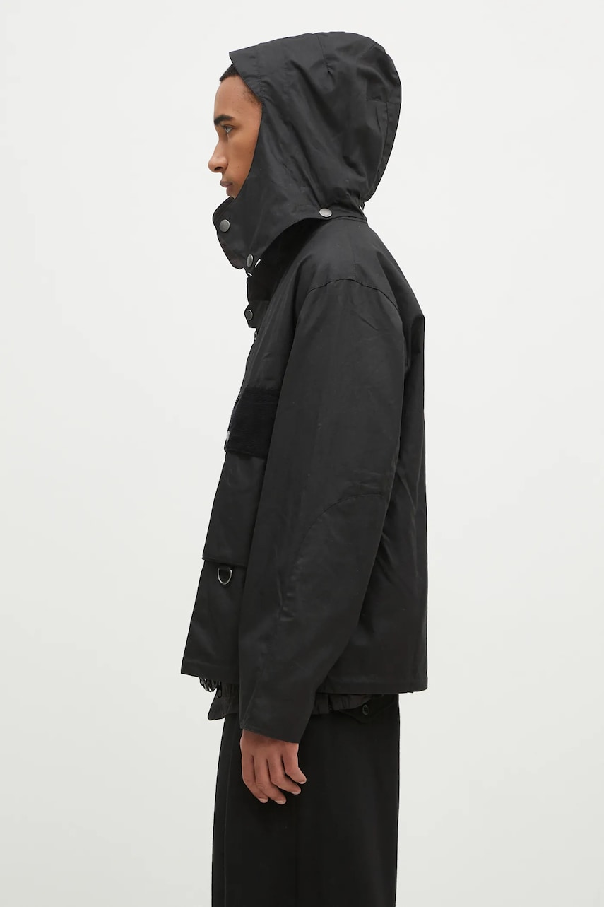 Хлопковая куртка Barbour Re-Engineered Spey Wax Jacket цвет чёрный переходная MWX2341 Хлопковая куртка Barbour Re-Engineered Spey Wax Jacket цвет чёрный переходная MWX2341