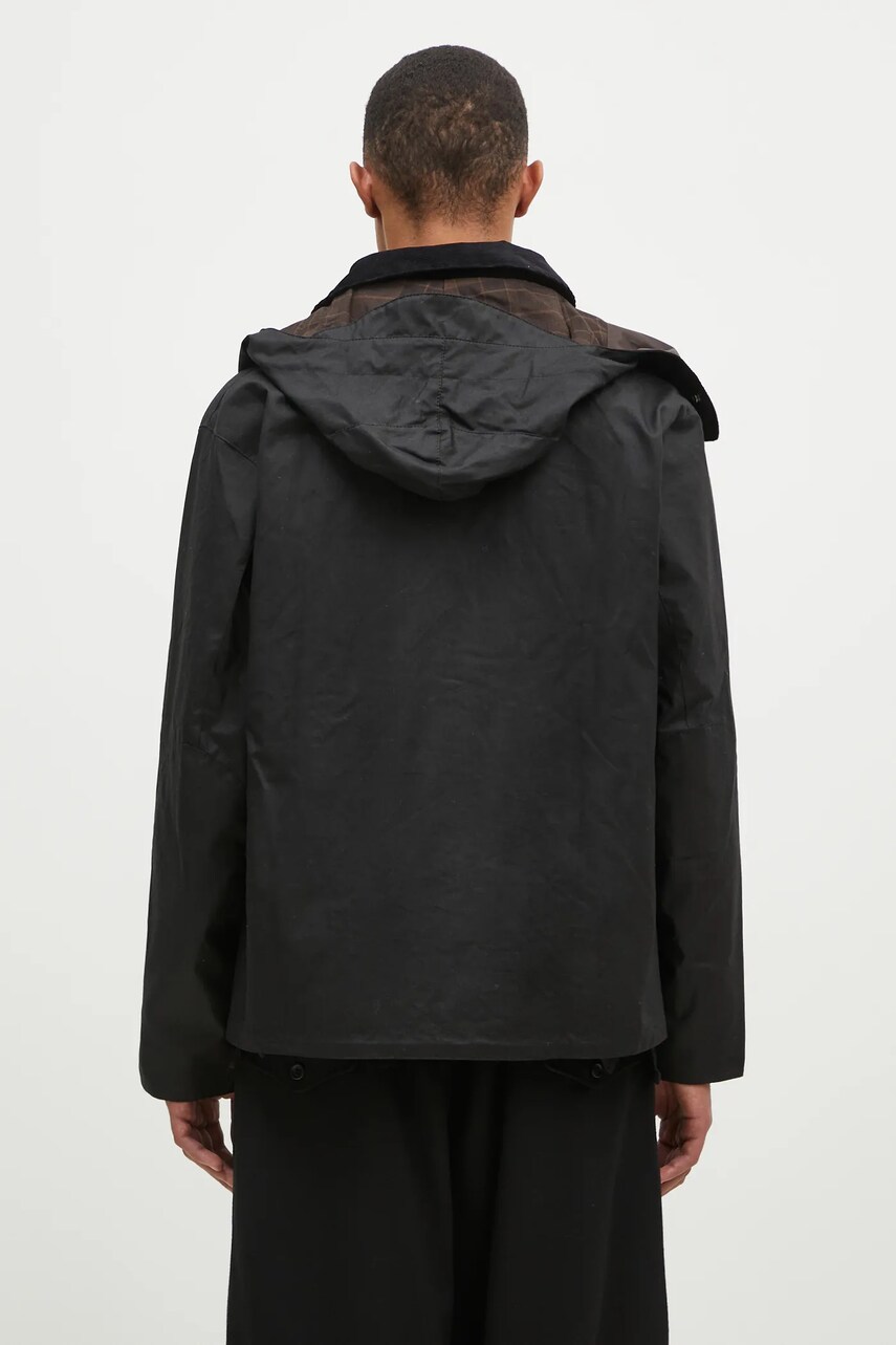 Barbour pamut kabát Re-Engineered Spey Wax Jacket fekete, átmeneti, MWX2341 termék 2. képe