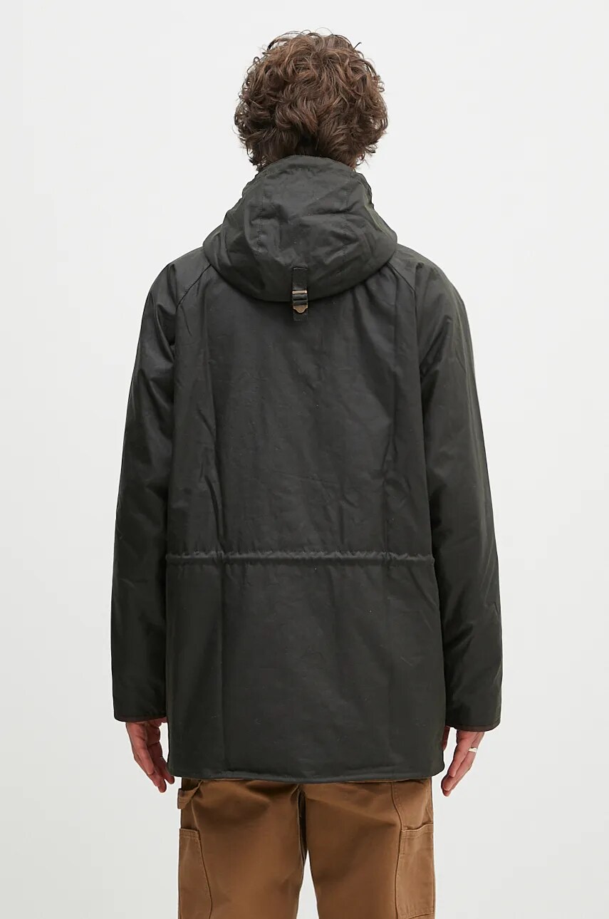 Barbour viaszos parka Field Wax Parka zöld, átmeneti, MWX2349 termék 2. képe