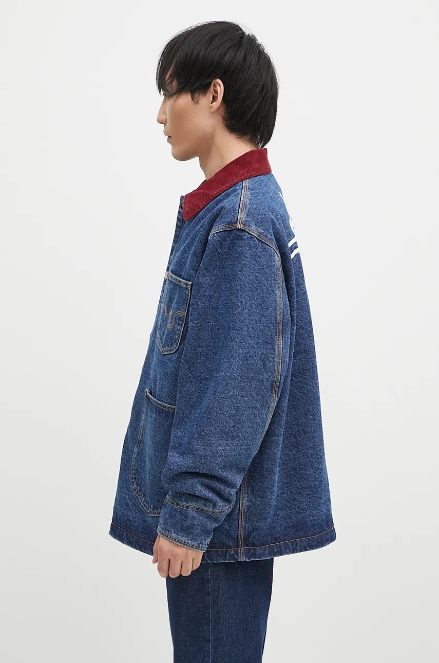 Джинсовая куртка ICECREAM Denim Chore мужская цвет синий переходная oversize ICD007 Джинсовая куртка ICECREAM Denim Chore мужская цвет синий переходная oversize ICD007