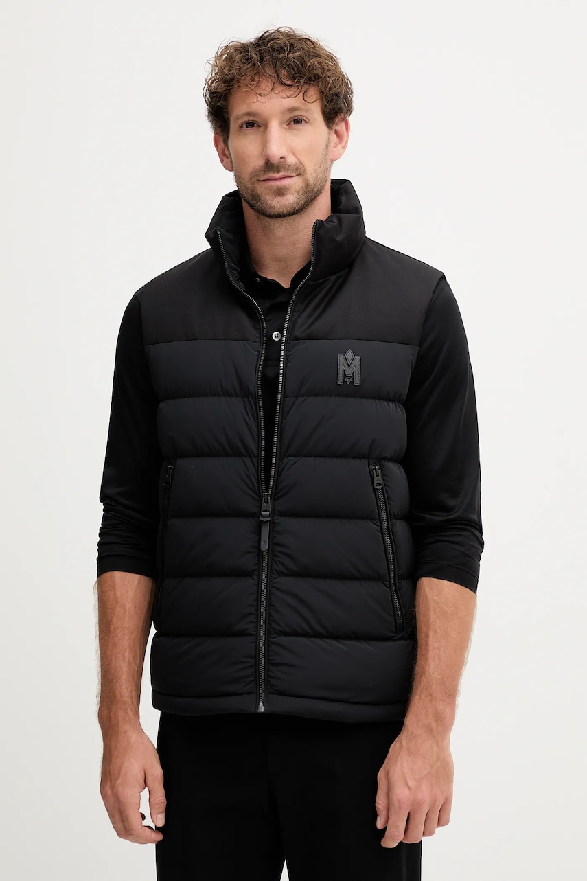 MACKAGE vestă de puf bărbați, culoarea negru, de tranziție, BOBBIE-Z