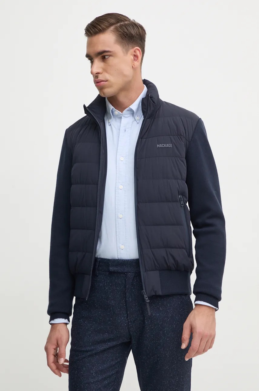 MACKAGE geaca din amestec de lana culoarea albastru marin, de tranzitie, HANEY-CITY