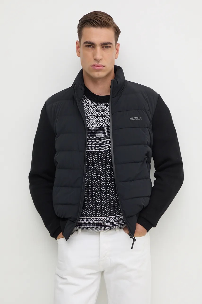 MACKAGE geaca din amestec de lana culoarea negru, de tranzitie, HANEY-CITY
