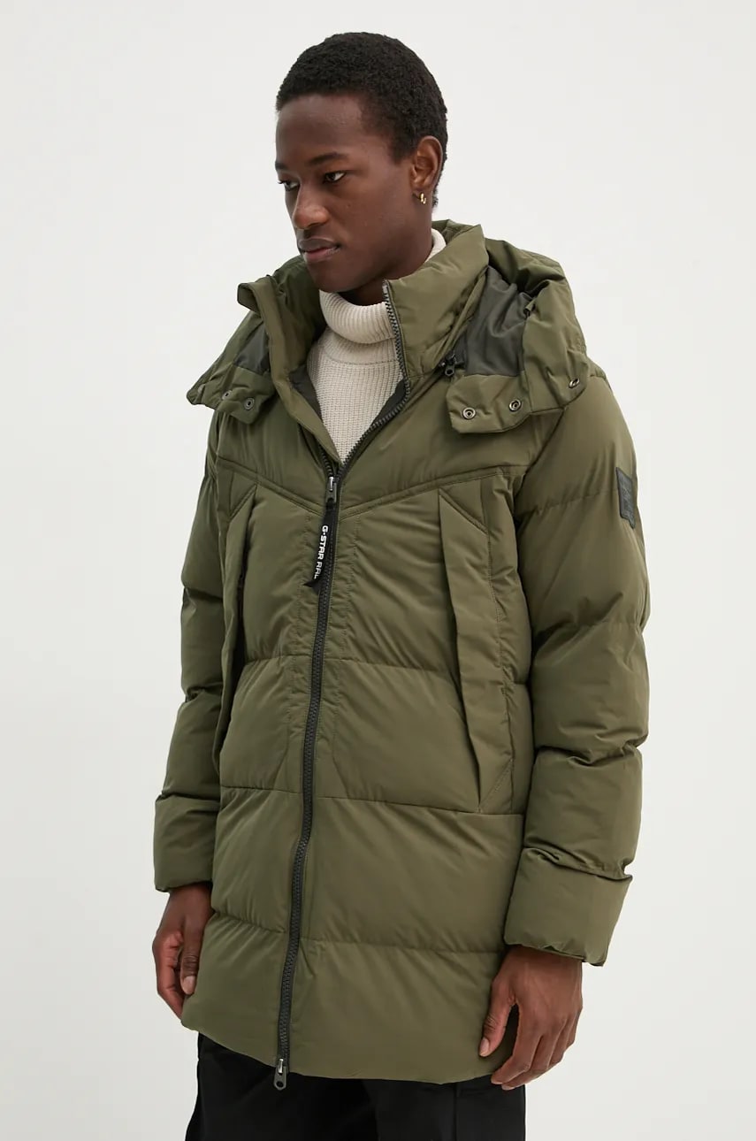 G-Star Raw geaca barbati, culoarea verde, de iarna, D25347-D518 G-Star Raw geaca barbati, culoarea verde, de iarna, D25347-D518