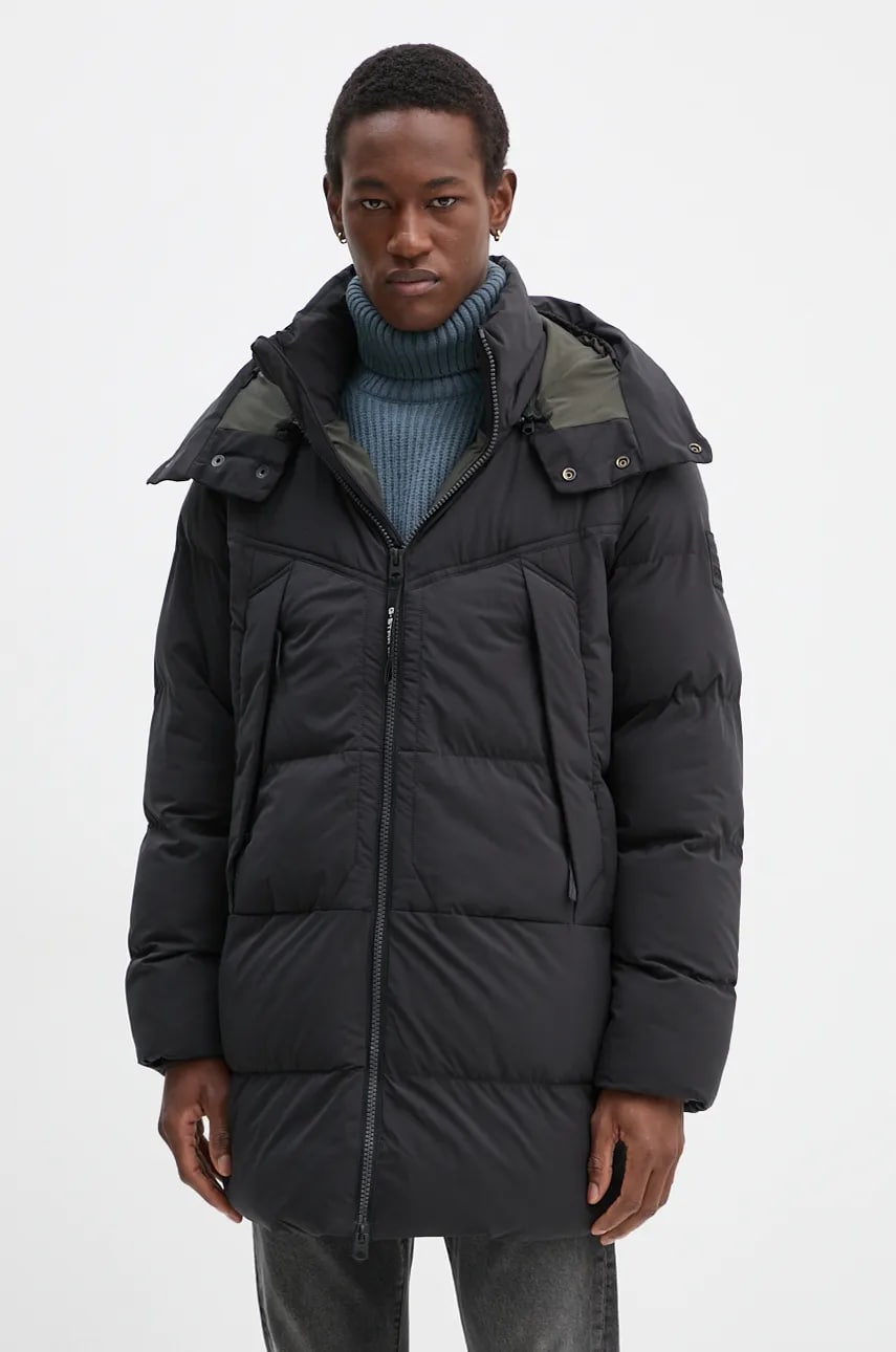 G-Star Raw geaca barbati, culoarea negru, de iarna, D25347-D518 G-Star Raw geaca barbati, culoarea negru, de iarna, D25347-D518