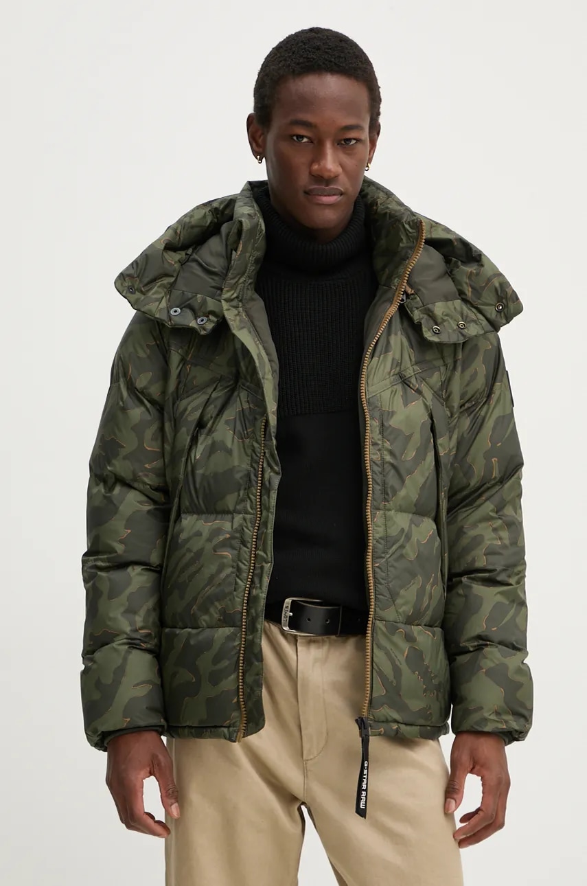 G-Star Raw geaca barbati, culoarea verde, de iarna, oversize, D25345-C441 G-Star Raw geaca barbati, culoarea verde, de iarna, oversize, D25345-C441