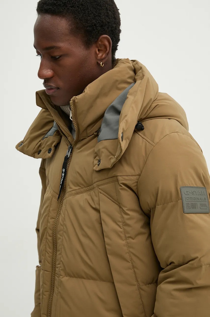 Куртка G-Star Raw чоловіча колір коричневий зимова oversize D25345-D518 