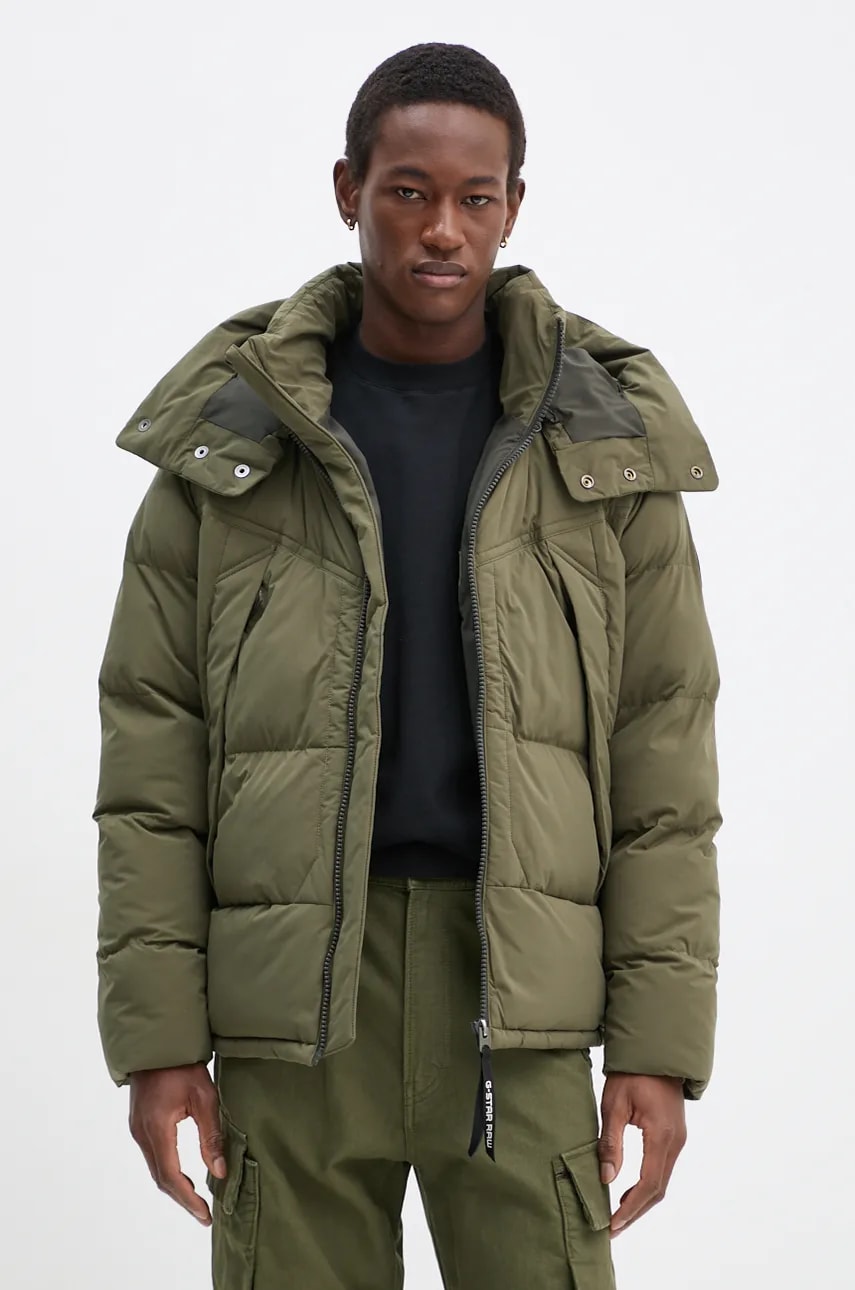 G-Star Raw geaca barbati, culoarea verde, de iarna, oversize, D25345-D518 G-Star Raw geaca barbati, culoarea verde, de iarna, oversize, D25345-D518