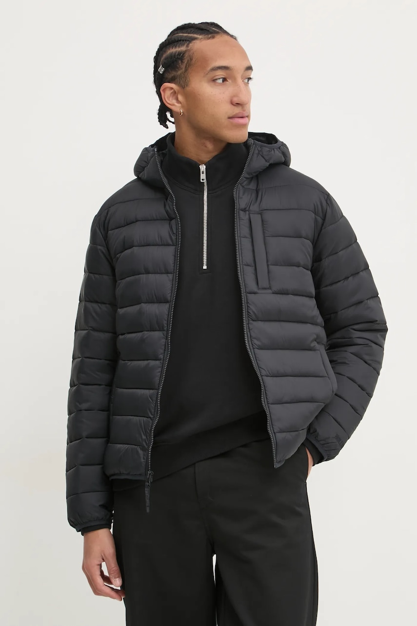 Hollister Co. geacă bărbați, culoarea negru, de tranziție, KI332-4068