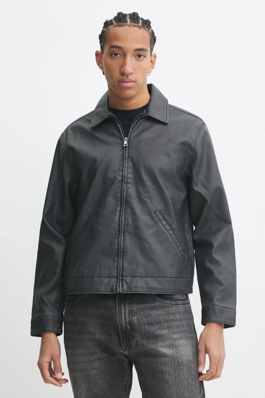 Hollister Co. geaca barbati, culoarea gri, de tranzitie, KI332-4073