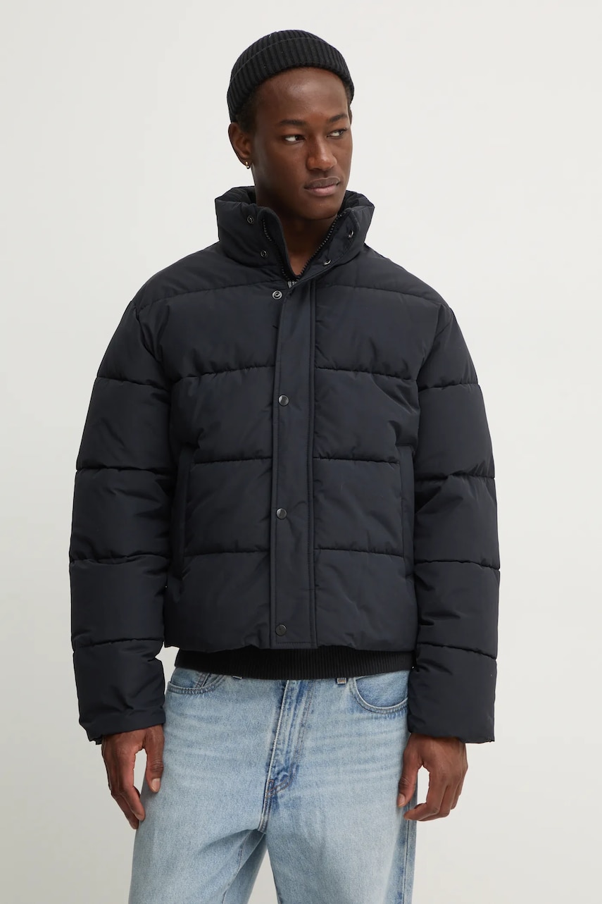 Abercrombie & Fitch geaca barbati, culoarea negru, de iarna, oversize, KI132-4141 Abercrombie & Fitch geaca barbati, culoarea negru, de iarna, oversize, KI132-4141