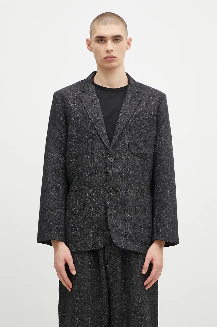 Universal Works sacou din lână culoarea negru, 31136