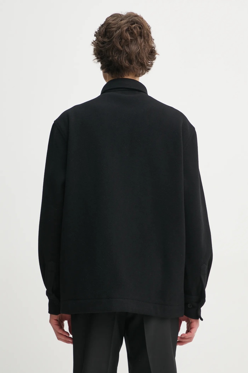 Μάλλινο μπουφάν Études Studio χρώμα: μαύρο, H24MMOUT371 φωτογραφία