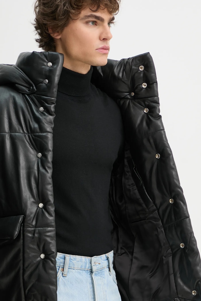 Μπουφάν Nanushka HIDE MENS χρώμα: μαύρο, NM22CROW00299 φωτογραφία