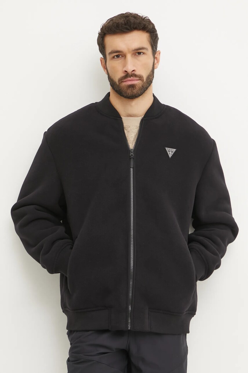 Levně Bomber bunda Guess černá barva, přechodná, Z4BL04 KCEB0