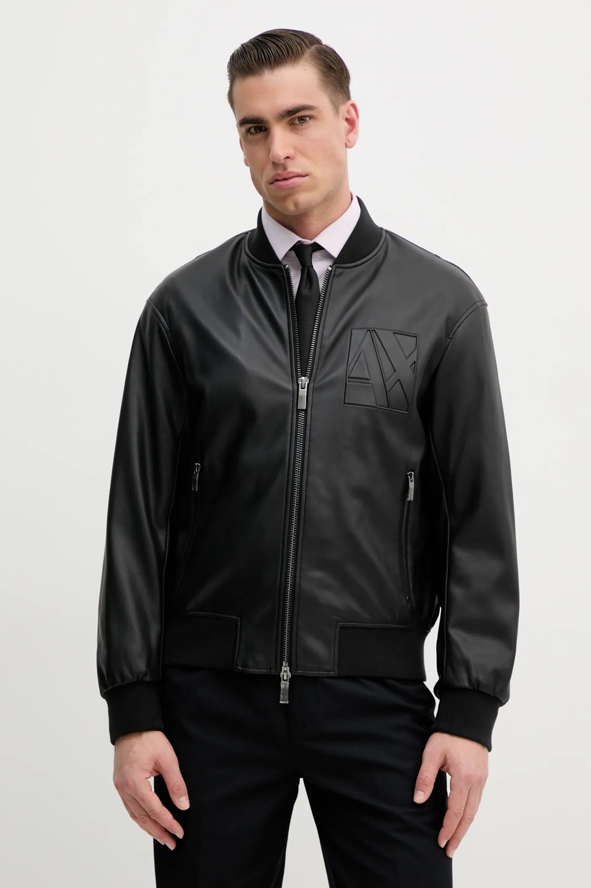 Куртка-бомбер Armani Exchange колір чорний перехідна 6DZB23 ZE1CZ 