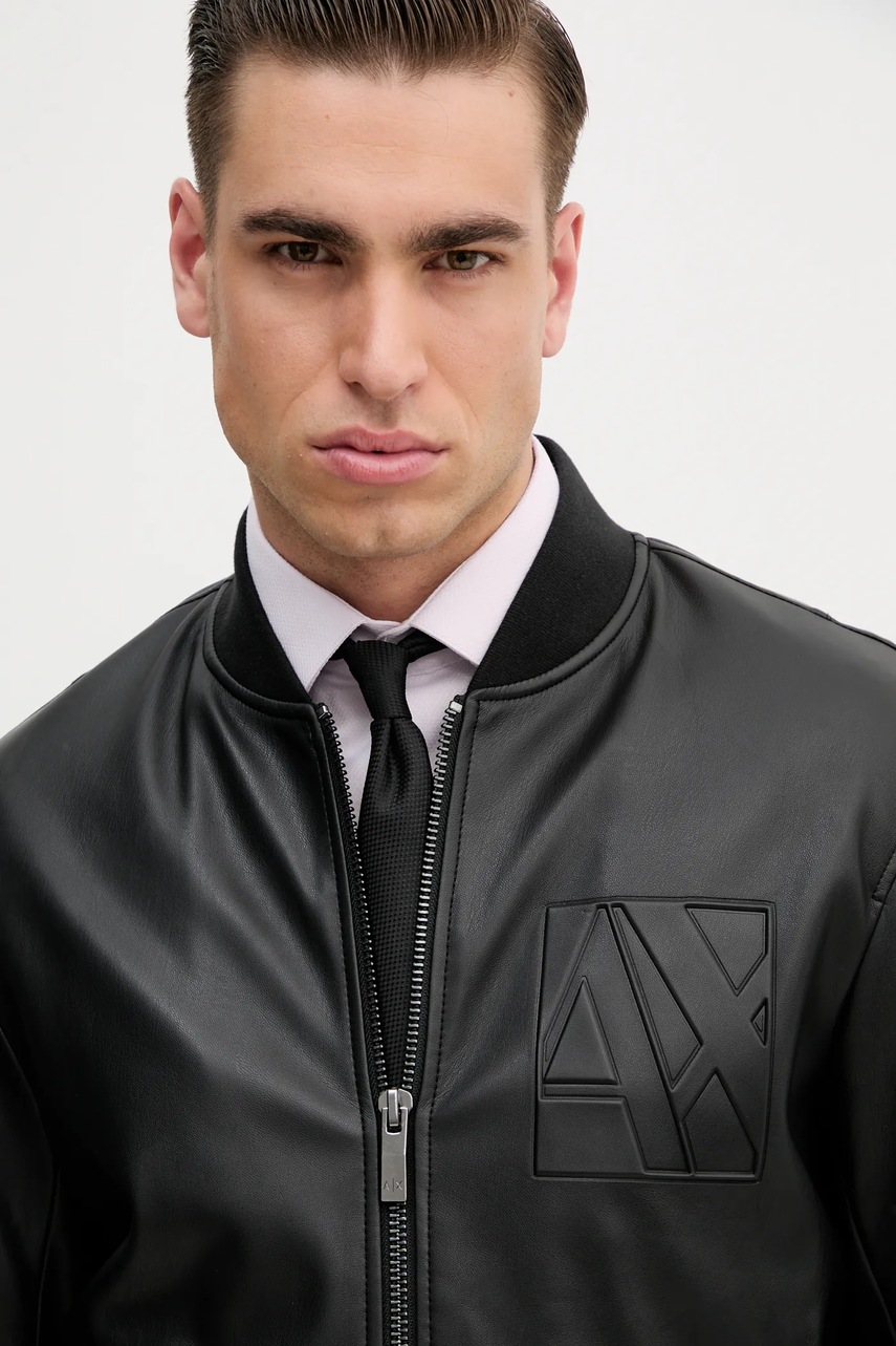 Куртка-бомбер Armani Exchange колір чорний перехідна 6DZB23 ZE1CZ 