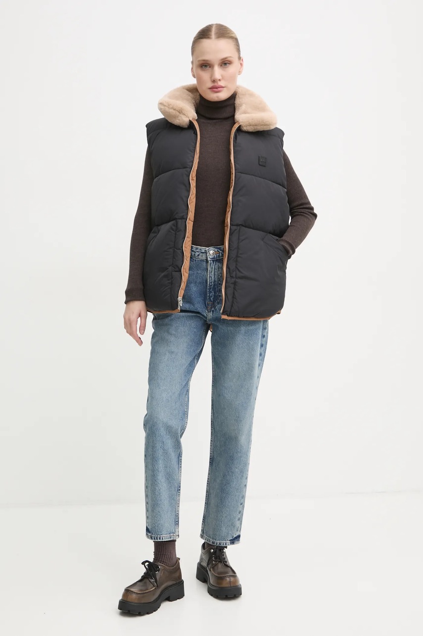 Двостороння безрукавка A.P.C. doudoune teddy колір коричневий зимова PAAFW.M30201 