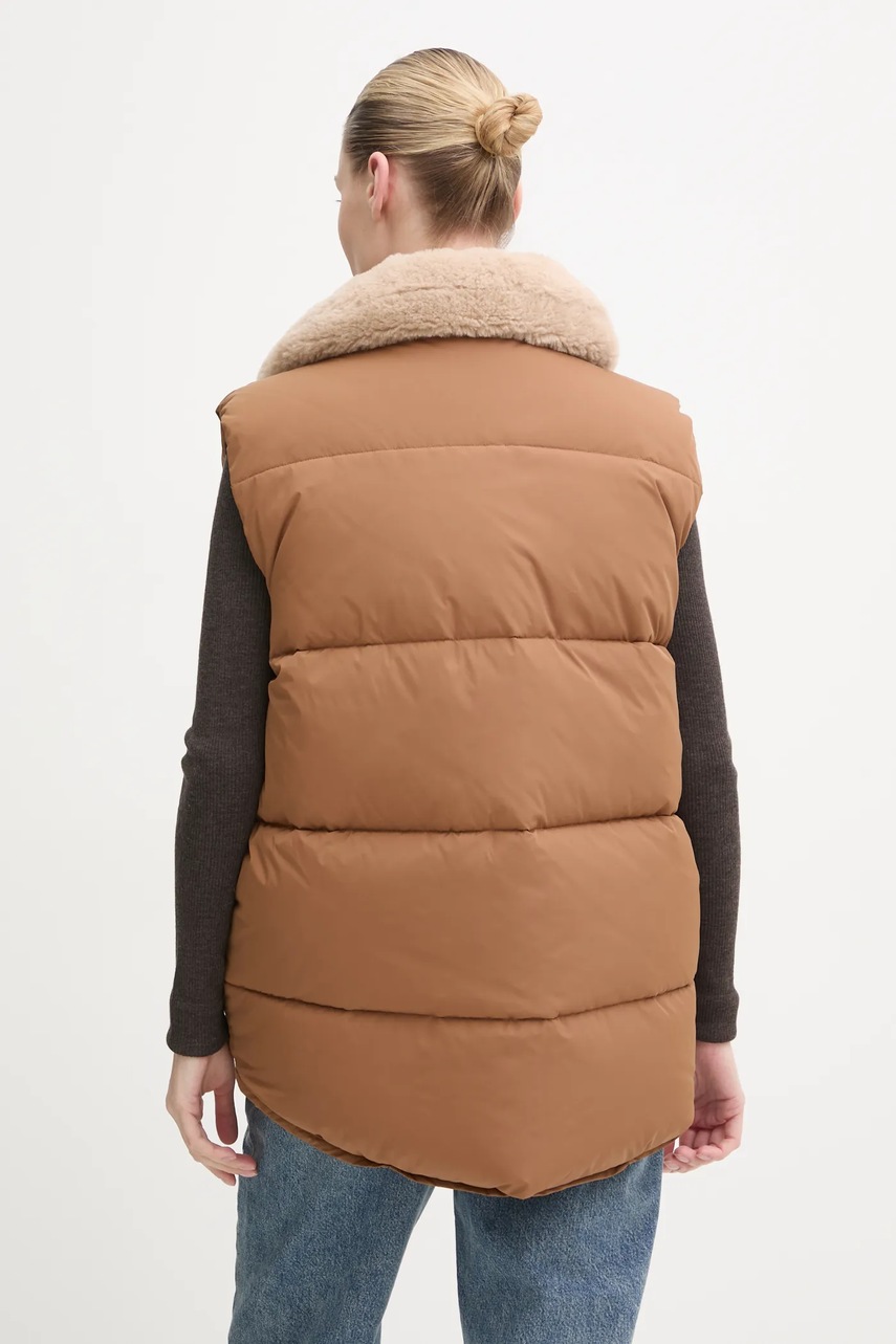Двостороння безрукавка A.P.C. doudoune teddy колір коричневий зимова PAAFW.M30201 