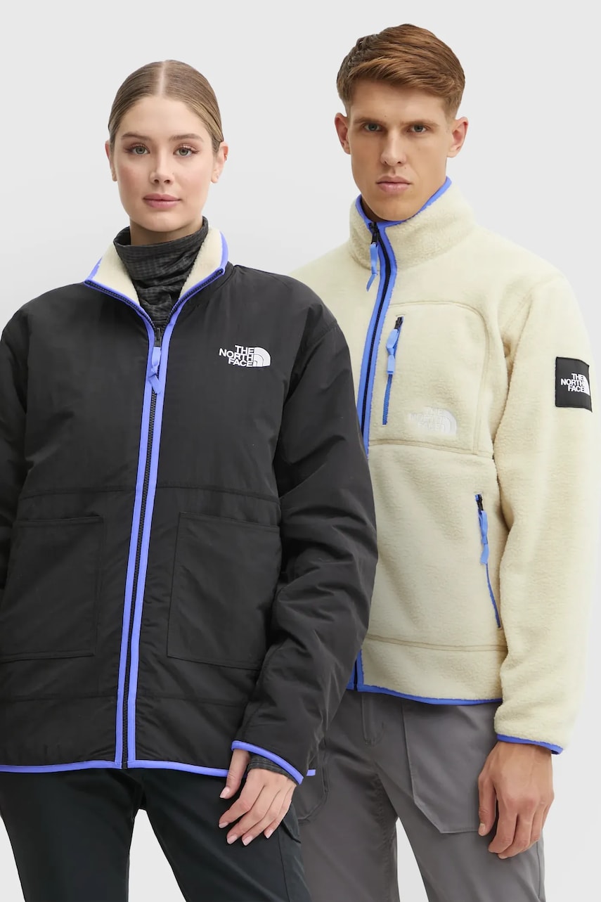 The North Face geaca cu doua fete TNF x Yinka Ilori culoarea bej, de tranzitie, NF0A89GK4D51 The North Face geaca cu doua fete TNF x Yinka Ilori culoarea bej, de tranzitie, NF0A89GK4D51