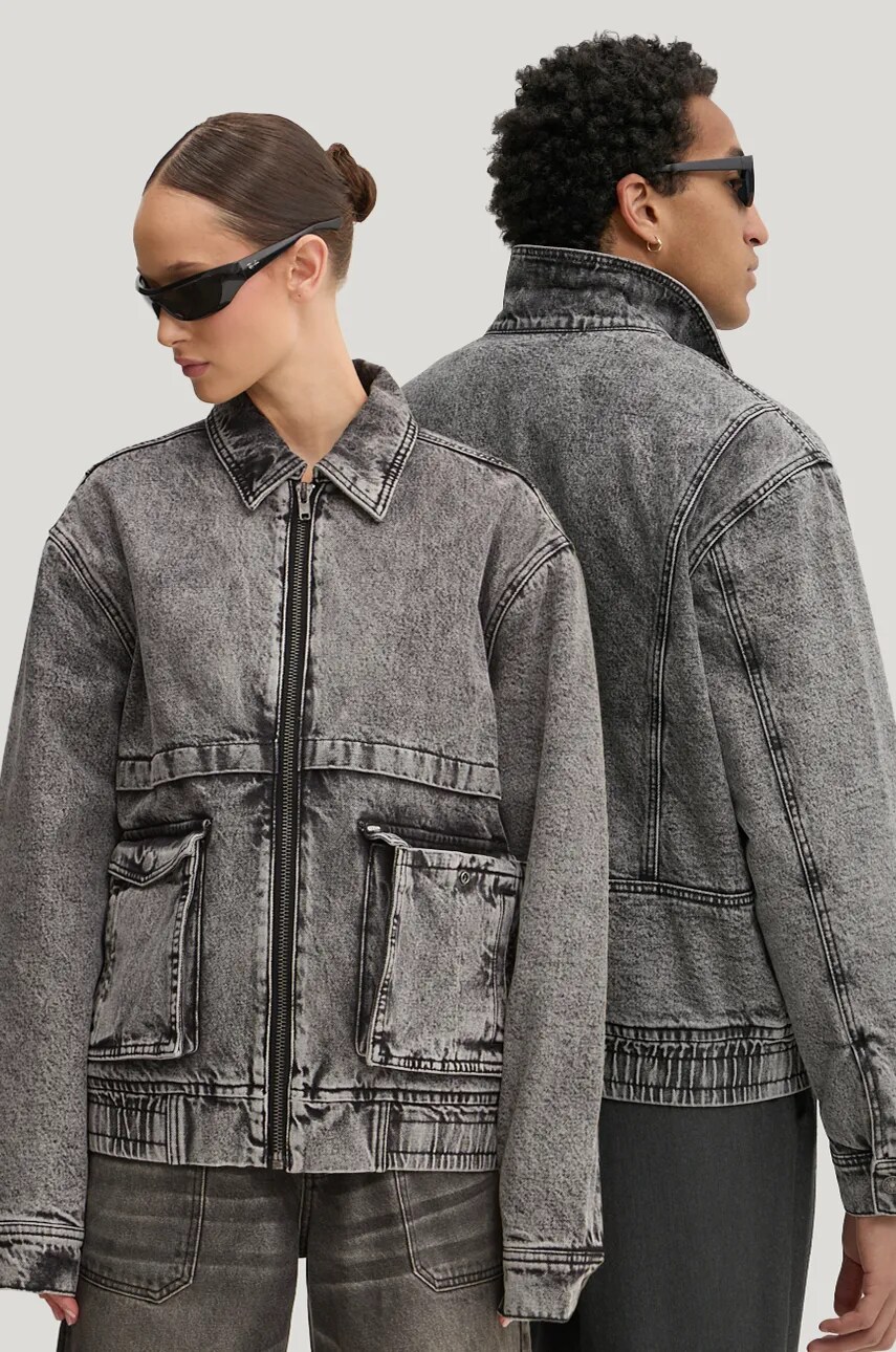 Levně Bunda Guess Originals šedá barva, přechodná, M4BG76 D4Y50
