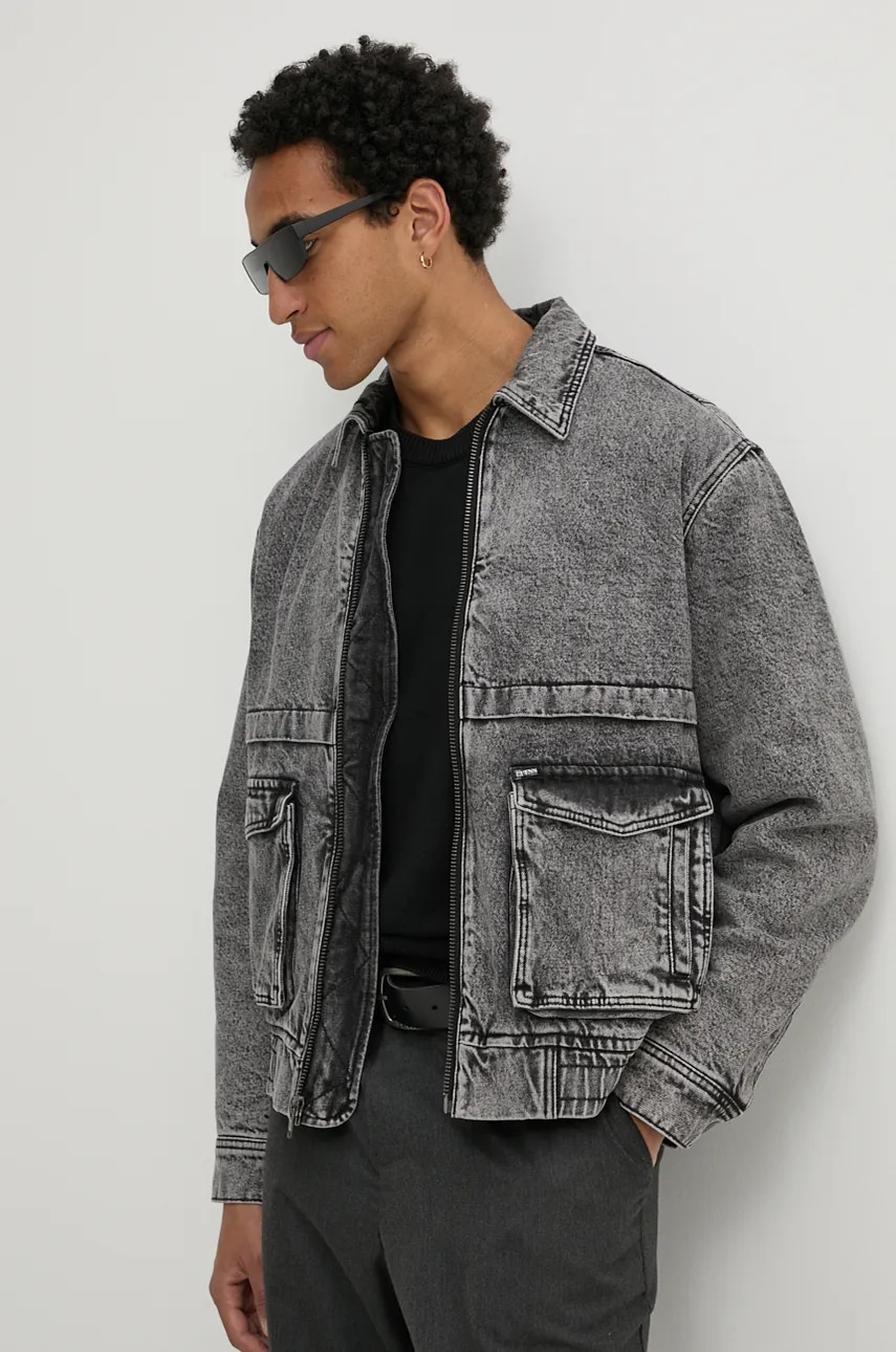 Куртка Guess Originals цвет серый переходная M4BG76 D4Y50 Куртка Guess Originals цвет серый переходная M4BG76 D4Y50