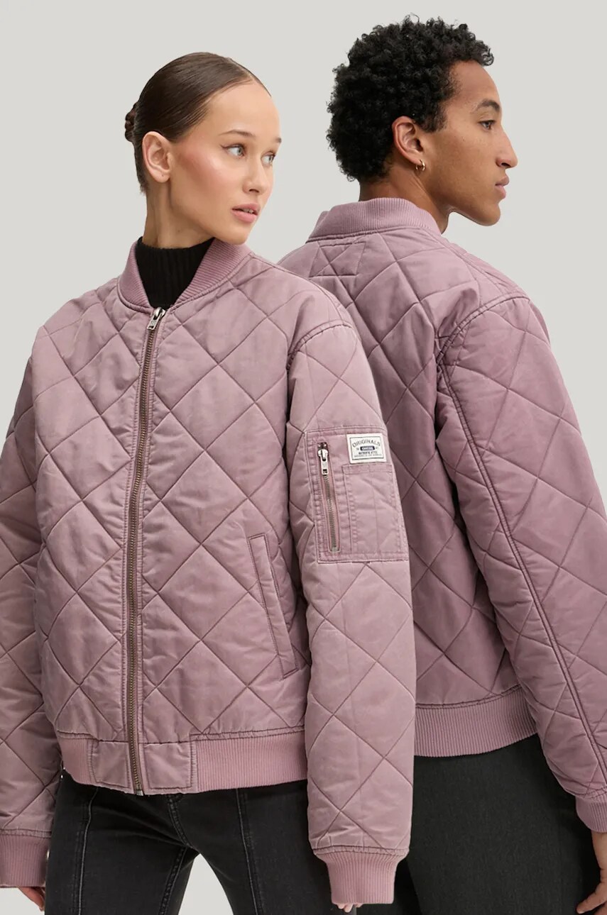 Levně Bomber bunda Guess Originals růžová barva, přechodná, M4BL51 WFA20